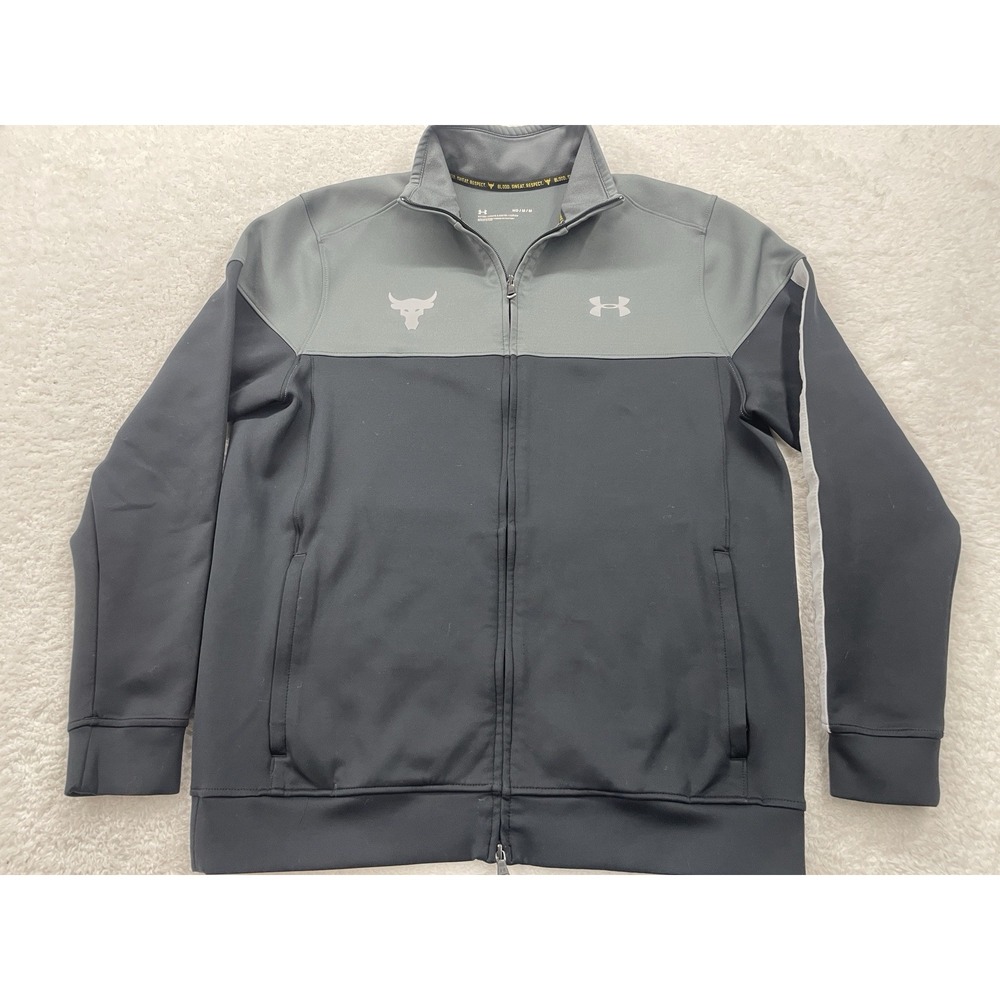 MEN'S UNDER ARMOUR PROJECT ROCK BLOOD SWEAT RESPECT TRACK ZIPPER JACKET MEDIUM